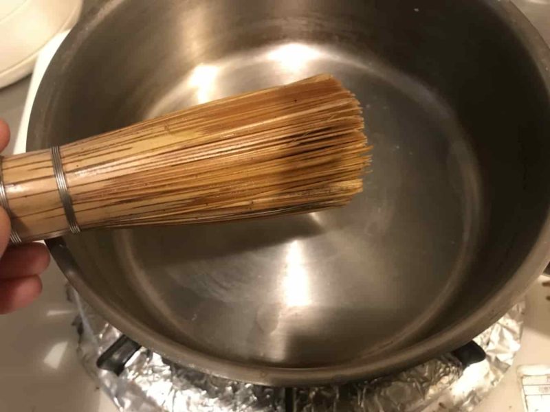 水ですすいだ後