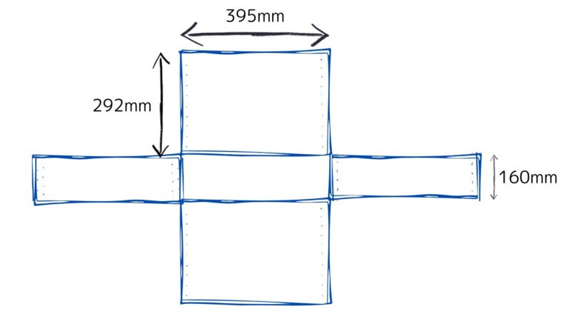 裁断サイズのイラスト